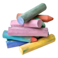 Colorful Chunky Chalks on Transparent Background png