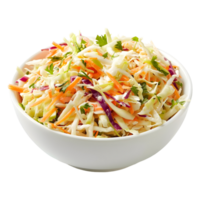 Salad of coleslaw with carrots and cabbage on Transparent Background png