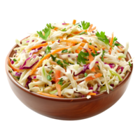 Salad of coleslaw with carrots and cabbage on Transparent Background png