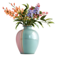 färgrik blomma i en pott på transparent bakgrund png
