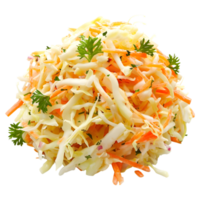 Salad of coleslaw with carrots and cabbage on Transparent Background png