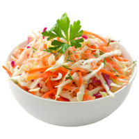 Salad of coleslaw with carrots and cabbage on Transparent Background png