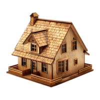 Wooden House on Transparent Background png