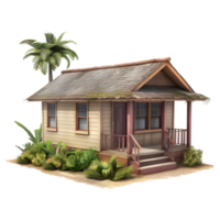 Real Estate Wooden House on Transparent Background png