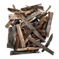 Raw Wooden Crushed Pieces on Transparent Background png