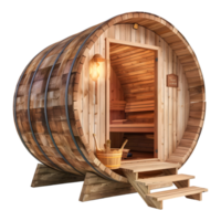 Wooden House Made With Barrel on Transparent Background png