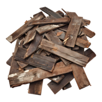 Raw Wooden Crushed Pieces on Transparent Background png