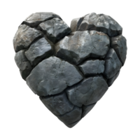 Cracked Stone Heart on Transparent Background png