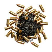Gun Bullets with Powder on Transparent Background png