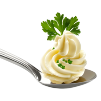 Butter Curl on Spoon on Transparent Background png