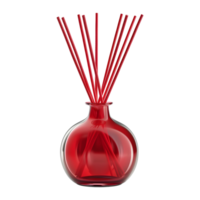 Straws in a Red Jar on Transparent Background png