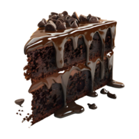 Chocolate Cake Slice on Transparent Background png