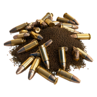 Gun Bullets with Powder on Transparent Background png