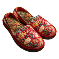 Chinese Traditional Slippers on Transparent Background png