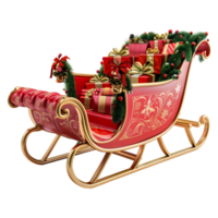 Christmas Santa Claus Sleigh on Transparent Background png