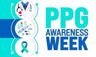 June is PPG Awareness Week background template. Holiday concept. use to background, banner, placard, card, and poster design template. vector