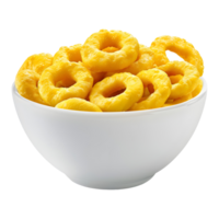 argolas cereal tigela em transparente fundo png