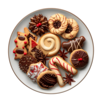 Noël des biscuits dans une assiette sur transparent Contexte png