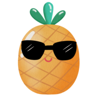 illustration. pineapple wearing glasses. png