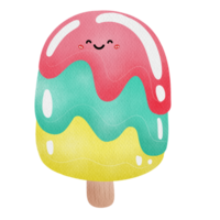 Watercolor ice cream hand drawn illustration png