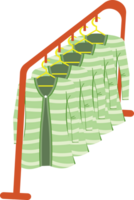 Racks with clothes on hangers png