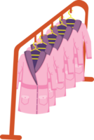 Racks with clothes on hangers png