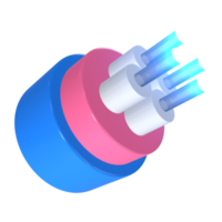 óptico fibra 3d ilustración icono png