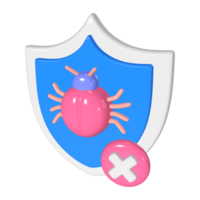 antivirus 3d illustrazione icona png