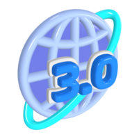 icône d'illustration 3d web 3.0 png