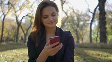 City Lifestyle Portrait of Attractive Female Person Chatting on Mobile Phone video