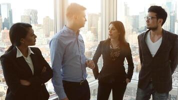 Group of Young Diverse Multiracial Business People Meeting in City Office video