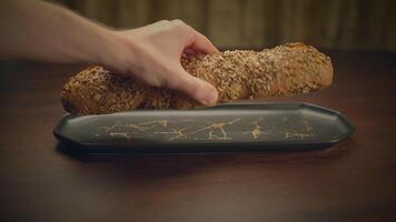 Bäckerei Konzept von hausgemacht Brot Laib Gebäck Essen Hintergrund video