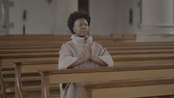 Faithful Female Person Doing Religious Spiritual Pray Ritual video