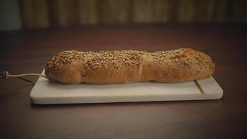 bageri begrepp av hemlagad bröd limpa bakverk mat bakgrund video