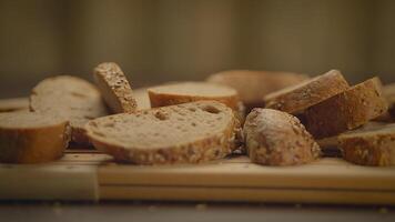 Bäckerei Konzept von hausgemacht Brot Laib Gebäck Essen Hintergrund video