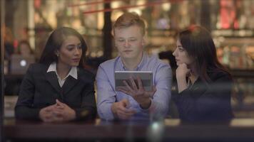 Group of Multi Ethnic Diverse Young Business Professionals Meeting In the City video