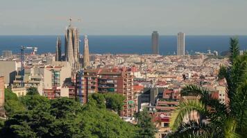 panoramico Visualizza di Barcellona a partire dal cima video