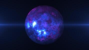 astratto liquido Magia sfera, astratto futuristico sfera di raggiante neon. molecola o plasma sfera. astratto tecnologia, scienza, ingegneria e artificiale intelligenza. video