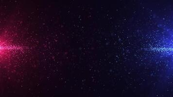 Animation of abstract glowing glitter particles. Flight of bright dots and particles on a gradient background. seamless loop video