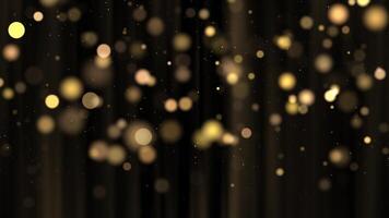 Gold wall background. Luxurious bokeh and dust particles, lights and glowing sparkles. awards, music, wedding, anniversary, party and presentation, corporate backgrounds. seamless loop video