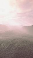 black volcanic dust and mountains with fog in background video