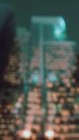 Abstract blurred bokeh at night of city as for business district background video