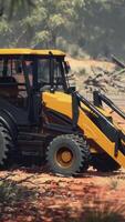 excavator tractor in bush forest video