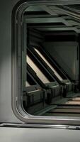 corredor de nave espacial de ficção científica futurista realista video