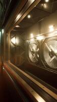 Futuristic interior of Spaceship corridor with light video