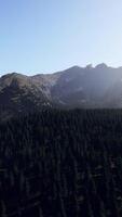 Landscape view of the mountain range with trees in the fall video