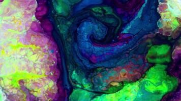 Abstract Colorful Galactic Sacral Liquid Ink Waves Texture Background. video