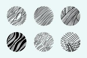 Set of Abstract Round, Hand drawn doodle shapes. vector