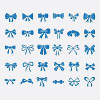 black bow silhouettes isolated bows image vector