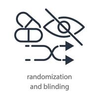 un icono de cegado aleatorio ensayos. médico clínica logo. ilustración aislado en blanco antecedentes vector